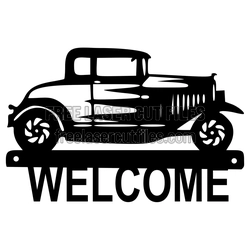 Vintage Truck Welcome Sign Laser Cut File, Ready to Cut
