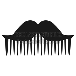 Laser Cut Beard Comb Template with Curved Handle