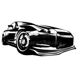 Sport Car Silhouette Ready to Cut Vector Design