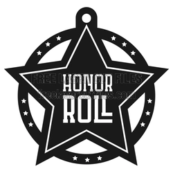 Honor Roll Star Medal Design, Ready to Cut Laser File