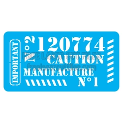 Industrial Caution Stencil Template with Numbers