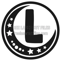 Moon Alphabet Letter "L" Key Ring Template