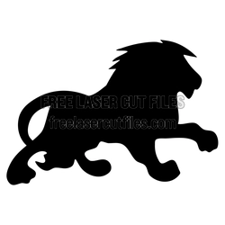 Running Lion Silhouette Laser Cut File, Ready to Cut
