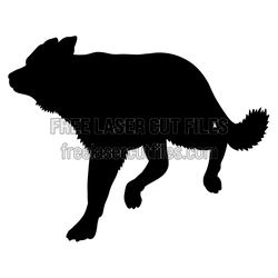 Running Wolf Silhouette Laser Cut File, Ready to Cut