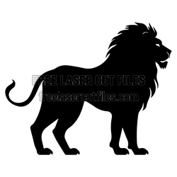 Standing Lion Silhouette Laser Cut File, Ready to Cut