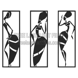 Abstract Woman Figure Panel Laser Cut Design, Ready to Cut