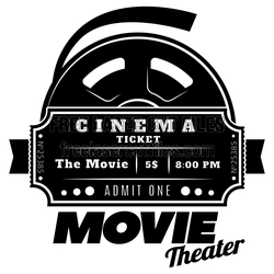 Cinema Movie Theater Ticket Sign Laser Cut Design