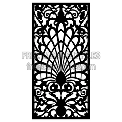Ornamental Peacock Panel Laser Cut Design for Doors