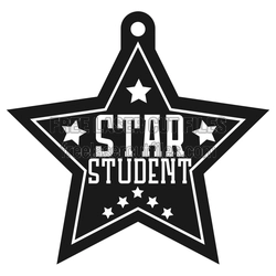 Star Student Medal Laser Cut File, Ready to Cut Award