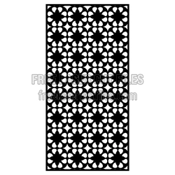 Decorative Floral Door Panel Pattern, Laser Ready Template