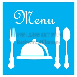 Elegant Dining Menu Laser Cut Sign Template