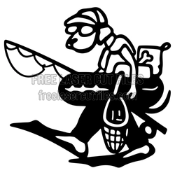 Fishing Man Silhouette Laser Cut File Ready to Cut