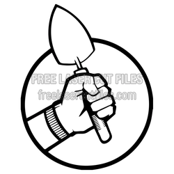 Hand Holding Spade Laser Cut Wall Sign