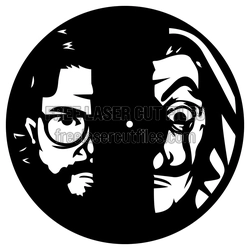Money Heist Style Wall Clock Laser Cut File