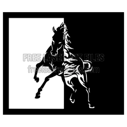 Rearing Horse Silhouette Free Laser Cut Design