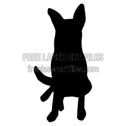Standing Dog Silhouette Laser Cut File for DIY Decor