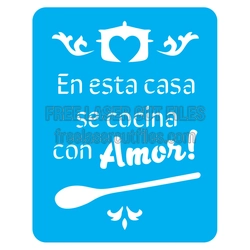 Kitchen Stencil Sign with Heart and Spoon Cutout