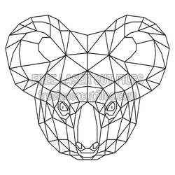 Low Poly Koala Head Laser Cut File, Ready to Cut