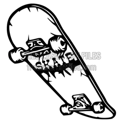 Skateboard Silhouette Laser Cut File, Ready to Cut Design