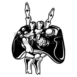 Skeleton Gamer Hand Controller Design, Ready to Cut