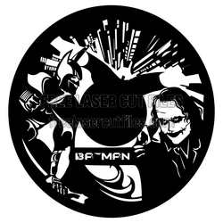 Batman and Joker Vinyl Clock Design, Laser Ready Free File