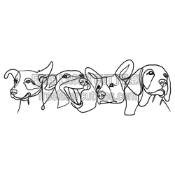 One Line Dogs SVG Laser Cut Wall Decor