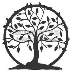 Tree Silhouette Laser Cut Design, Nature Wall Decor File