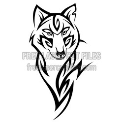 Tribal Wolf Head SVG Laser Cut Design, Ready to Cut