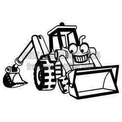 Backhoe Loader Vector for Kids - Ready to Cut