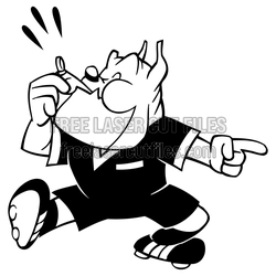 Cartoon Dog Football Referee Laser Cut Vector File