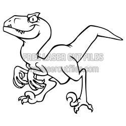 Cute Running Dinosaur Clipart Laser Cut File
