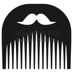 Funny Mustache Beard Comb Laser Cut File for Grooming