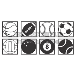 Sports Ball Set Laser Cut Template Pack