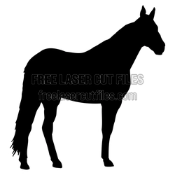 Standing Horse Silhouette Laser Cut File, Ready to Cut