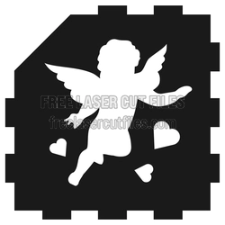 Angel Lantern 3mm Laser Cut Pattern with Hearts