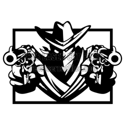 Bandits Outlaw Cowboy Gun Design Ready to Cut