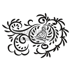Decorative Chick Floral Scroll Design, Laser Ready Free File