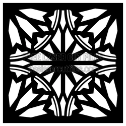 Geometric Floral Screen Pattern for Laser Cutting