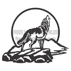 Howling Wolf Moon Scene Laser Cut File, Ready to Cut