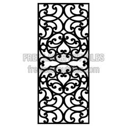 Ornamental Scroll Panel Design for Laser Cutting