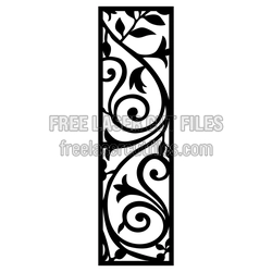 Decorative Floral Door Panel Pattern for Laser Cutting