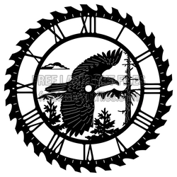 Eagle Scene Saw Blade Wall Clock Ready to Cut