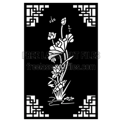 Floral Decorative Panel Laser Cut Wall Screen Template