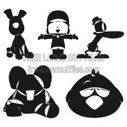 Kids Character Figures Laser Cut Templates, Ready to Cut