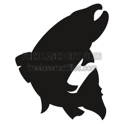 Koi Fish Silhouette Laser Cut File, Ready to Cut