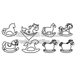 Rocking Horse Cut File Set for Laser Cutting