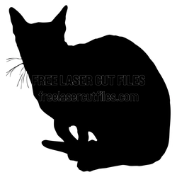 Sitting Cat Silhouette Laser Cut File, Ready to Cut