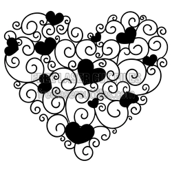 Decorative Heart Clipart Design for Laser Cutting