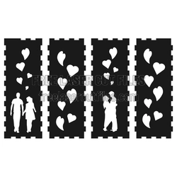 Love Lantern Laser Cut File with Couple Heart Panels