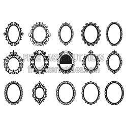 Ornate Oval Openwork Frame Set, Laser Ready Cut Files